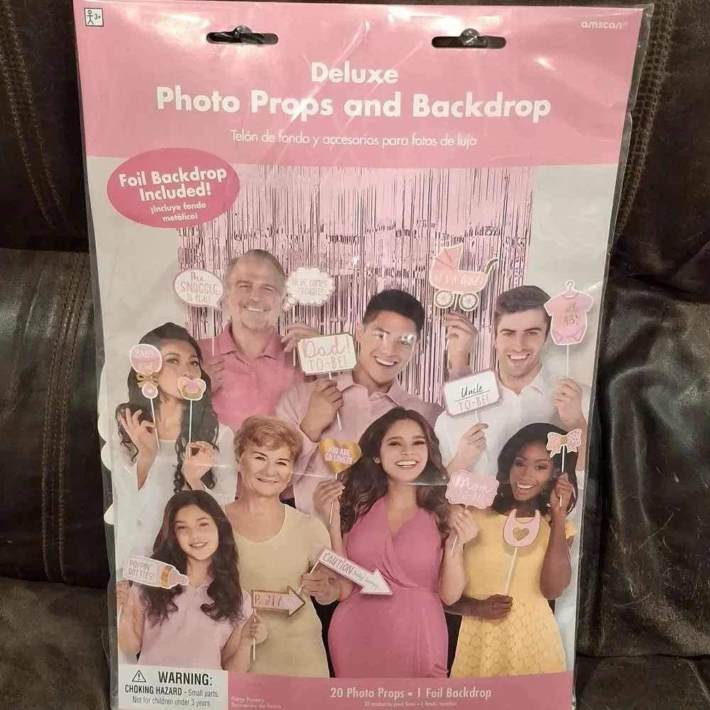 Baby Girl Baby Shower Backdrop & String Decorations